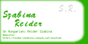 szabina reider business card